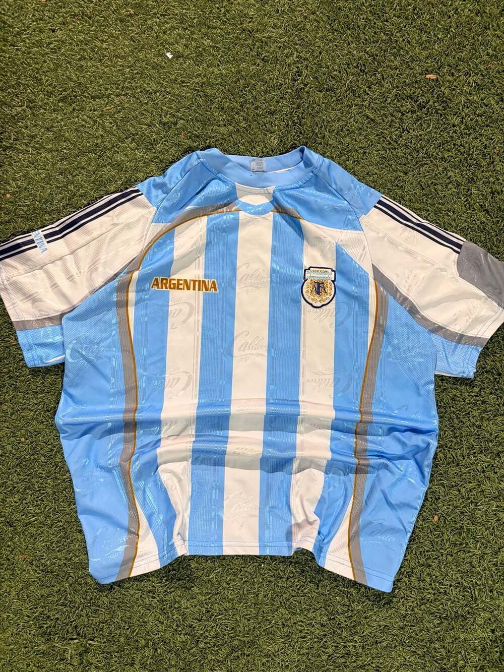 Vintage Argentina National Team Soccer Jersey Blue White Short Sleeve Shirt